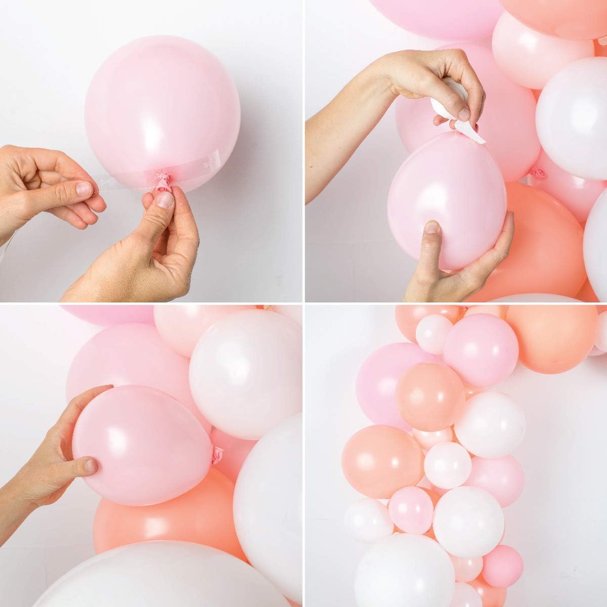 Balloon Garland Kit - Pink, White, Blush Balloons for Parties, Valentine's Day/Galentine's Party, Light Pink Balloon