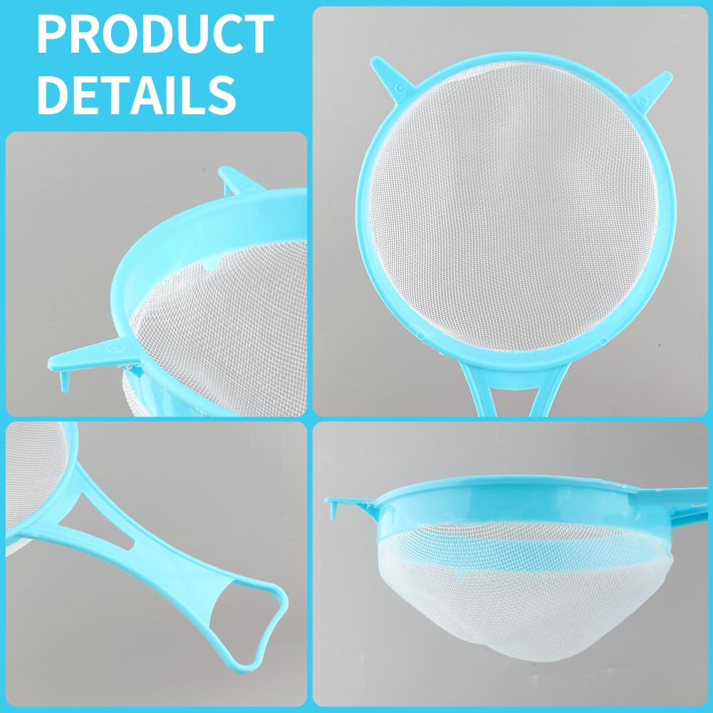 4Pcs/Set Fine Mesh Strainer Set, Kitchen Plastic Flour Colander Set, Solid-Liquid Separator Gadget with Non Slip Handles, for Yogurt Baking Kitchen Kefir Tea Juice Pasta(size:4pcs/set)