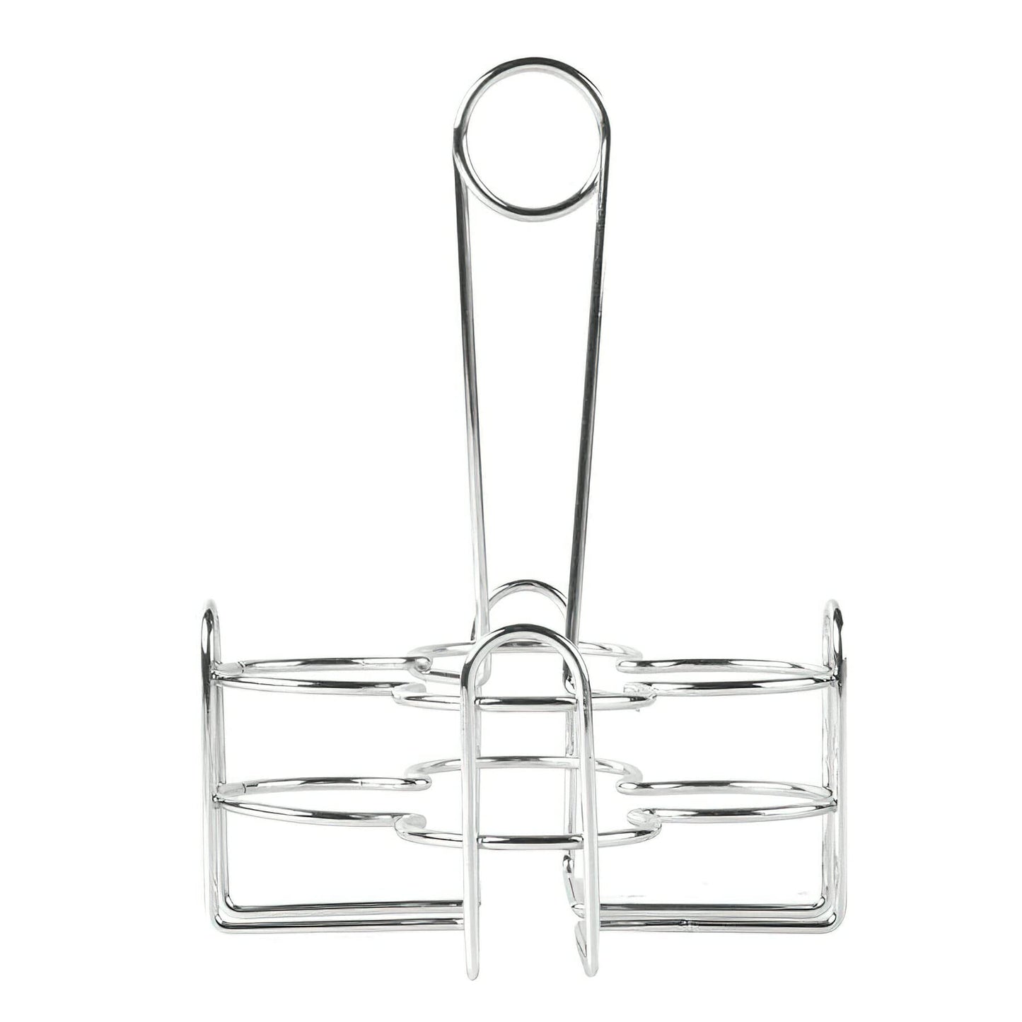 G.E.T. 4-221623 Metal Condiment Condiment Caddy with Number Holder, 4 Compartment, Chrome, 6.5" x 6.5"