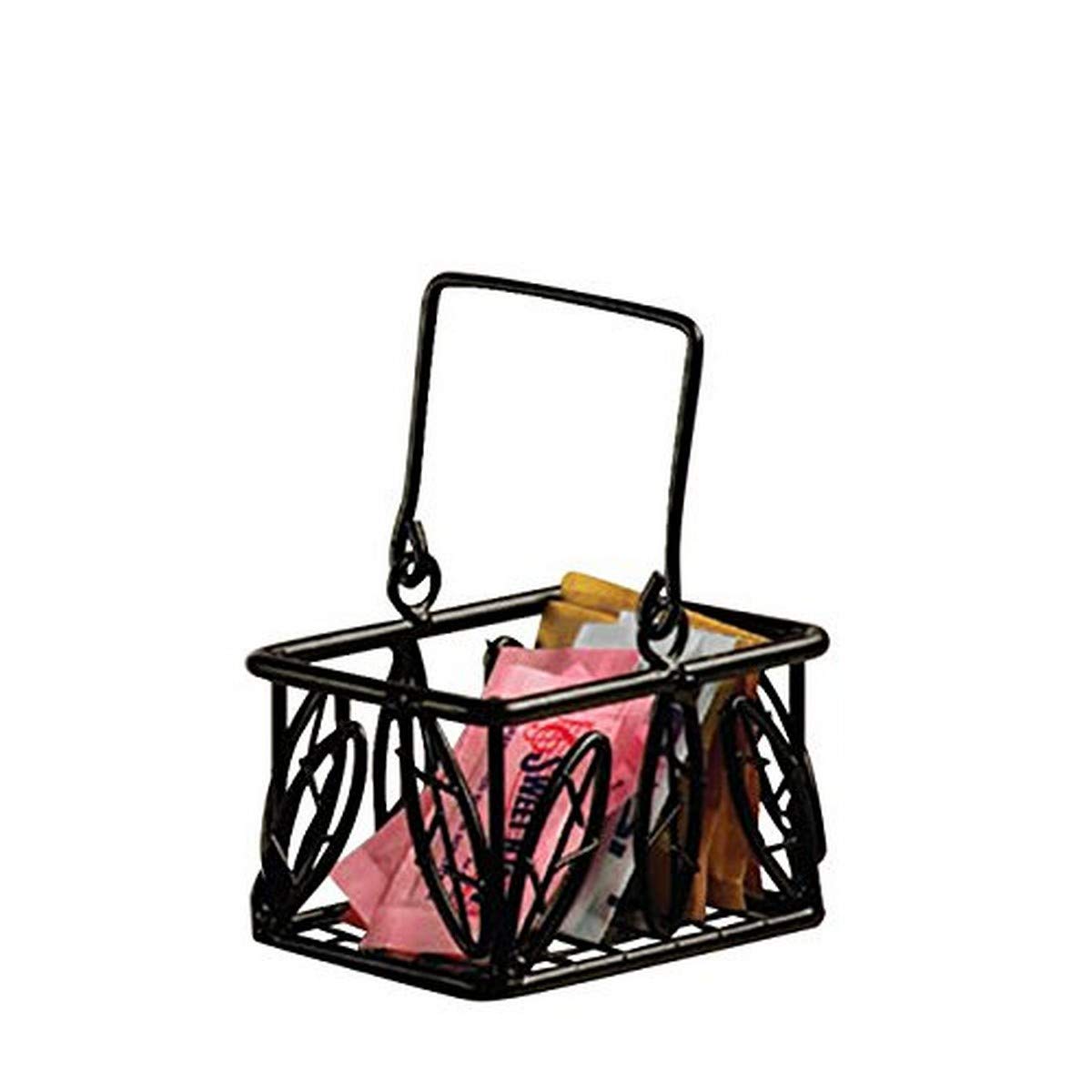 American Metalcraft Sugar Packet Baskets, Leaf Design, Wrought Iron, 5" L x 3" W x 3" H