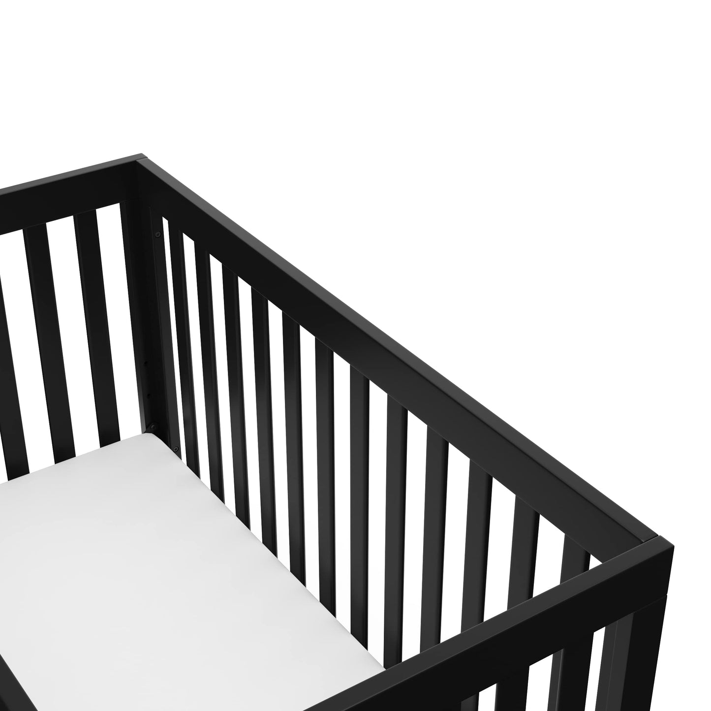 Storkcraft Beckett 3-in-1 Convertible Crib – GREENGUARD Gold Certified, Fits Standard Crib Mattress, Converts to Toddler Bed and Daybed, 4 Mattress Heights, Grow-with-Me Design (Black)