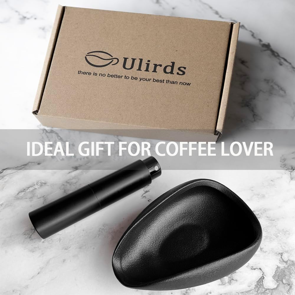 Coffee Bean Dosing Cup and Spray Bottle Kit, Portable Spray for Reducing Coffee Power Static, Frosted Black