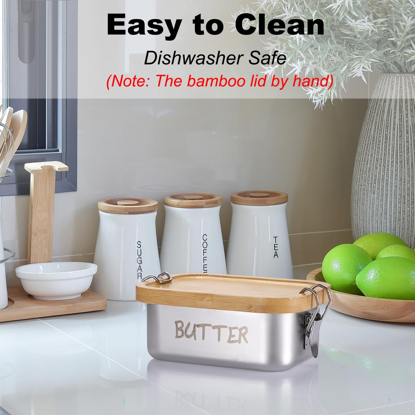 BSTKEY Stainless Steel Butter Dish with Lid for Countertop, Butter Holder with Silicone Sealing for Kitchen, Food Container for Picnic, Unbreakable Butter Keeper, Holds 1 Stick East Coast Butter