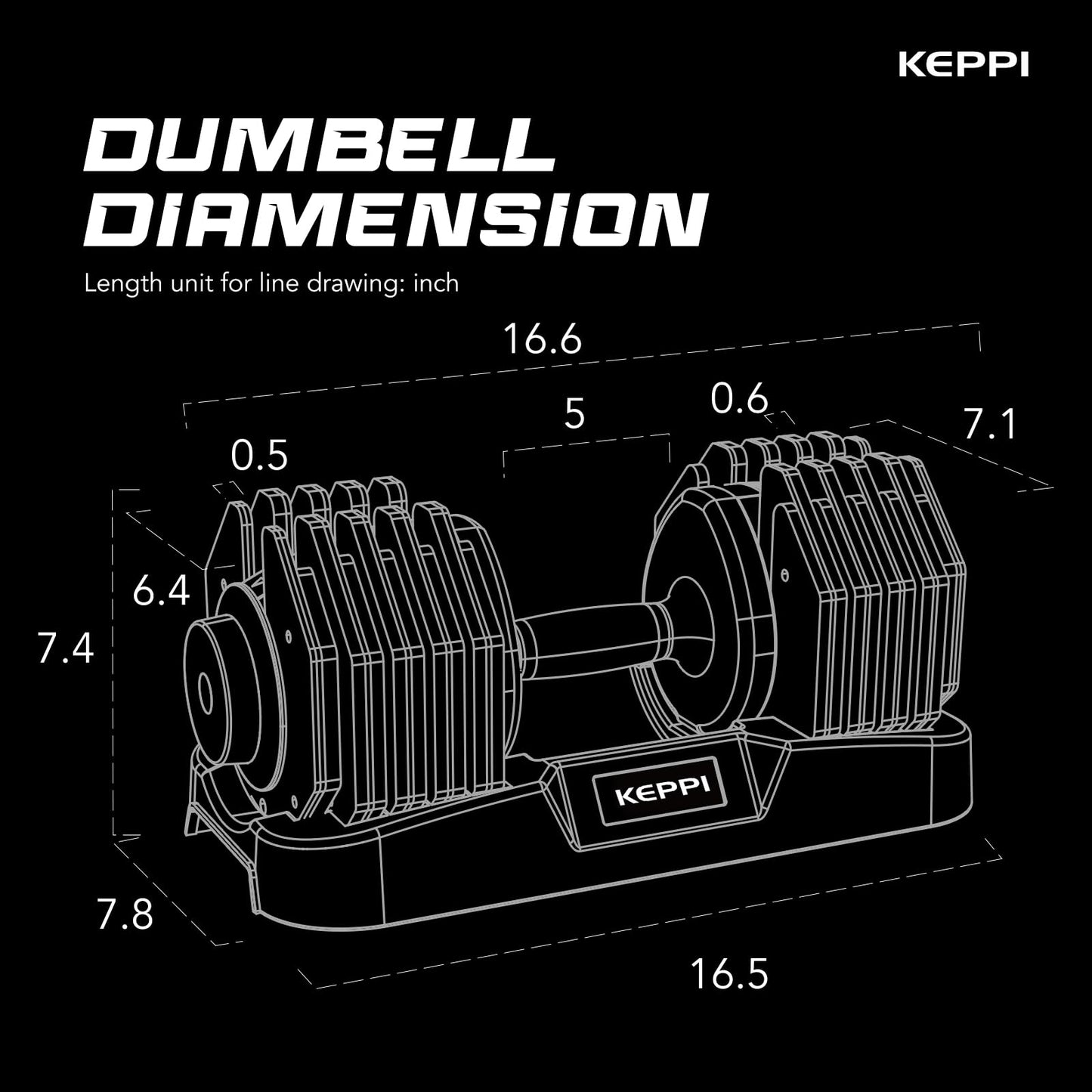 Keppi Adjustable Dumbbells Set-60lb Pair, Anti-Slip Metal Fast Adjust Weight Handle, Exercise & Fitness for Full Body Workout -DBA60(Pair)