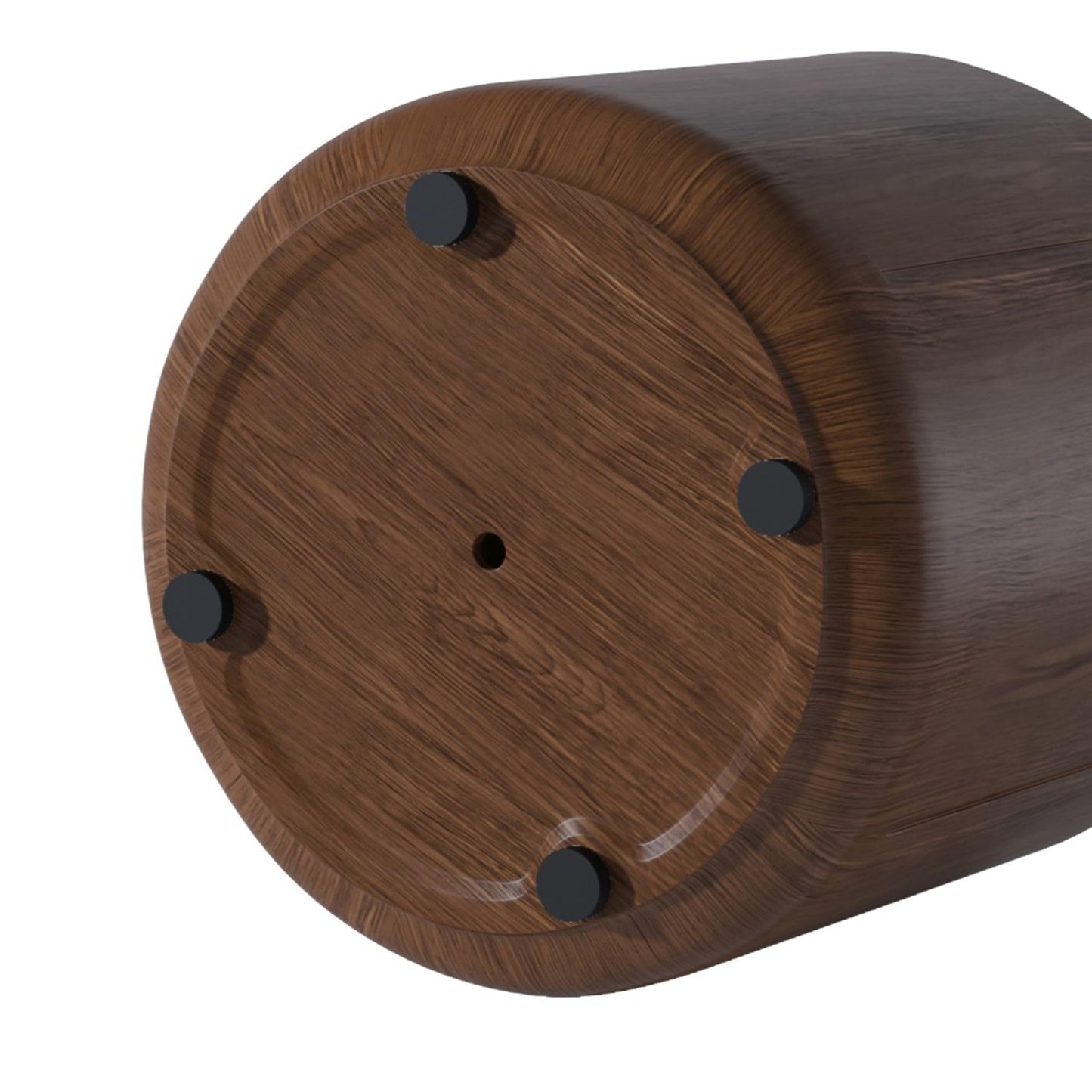 KEIKI Round MGO Outdoor Indoor Coffee Table, Mid Century Modern Side Table with Pedestal & Tabletop, Small Waterproof Center Drink End Tables for Patio Garden Living Room, No Assembly Required, Walnut