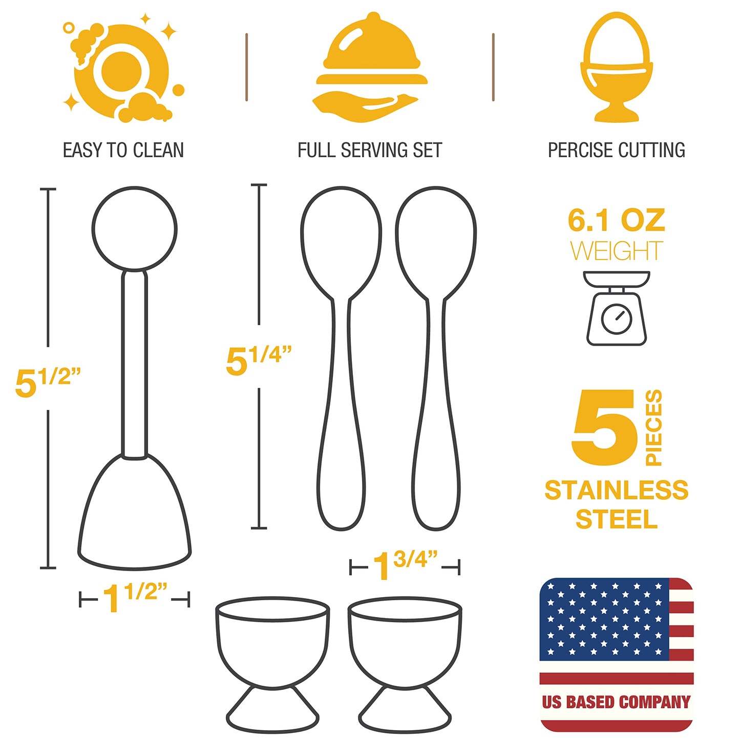 Eparé Bundle: Egg Cracker Topper Set & Salt or Pepper Grinder - Complete Soft Boiled Egg Tool Set & Battery Operated Ceramic Burr Stainless Steel Peppermill
