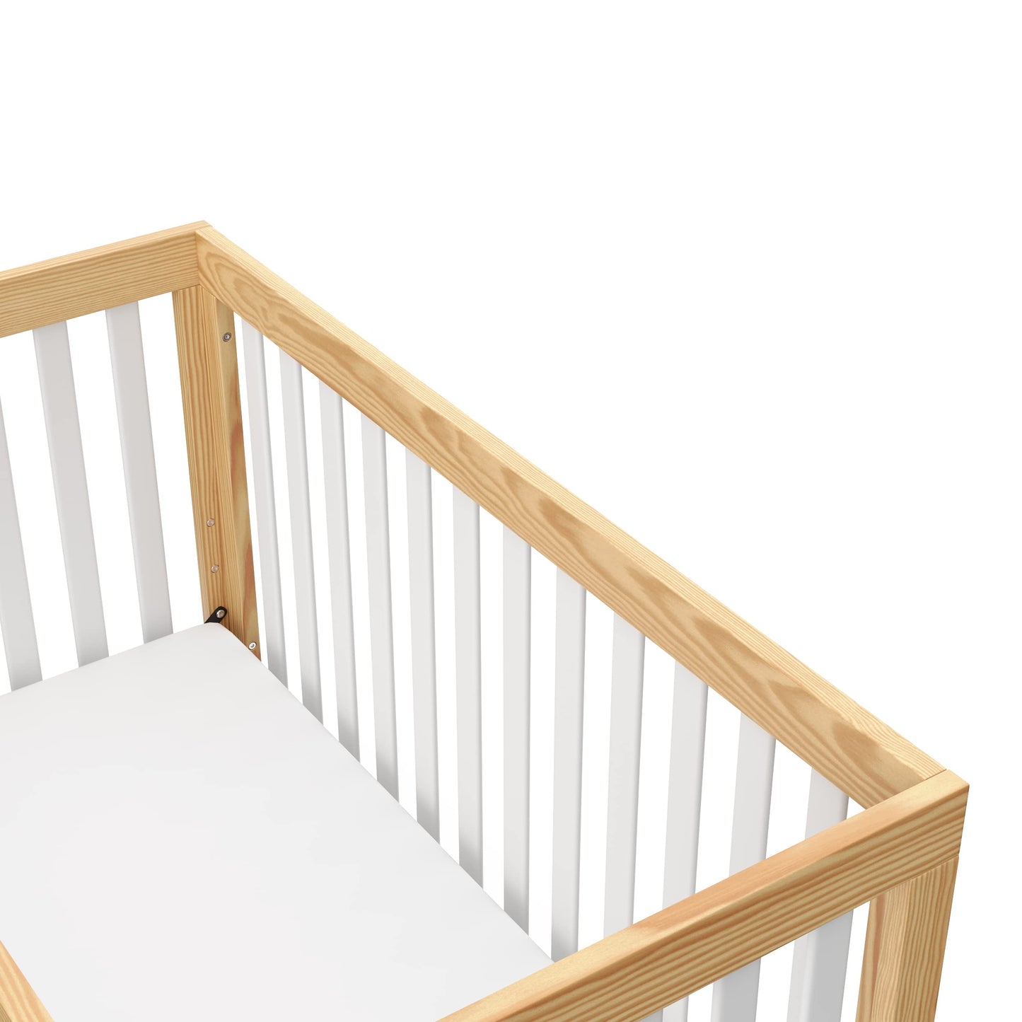 Storkcraft Beckett 3-in-1 Convertible Crib – GREENGUARD Gold Certified, Fits Standard Crib Mattress, Converts to Toddler Bed and Daybed, 4 Mattress Heights, Grow-with-Me Design (Natural and White)