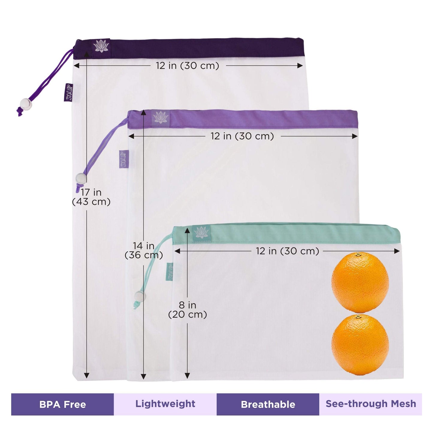 Lotus Produce Bags Reusable produce bags Eco-Friendly Mesh Produce Bags For Groceries