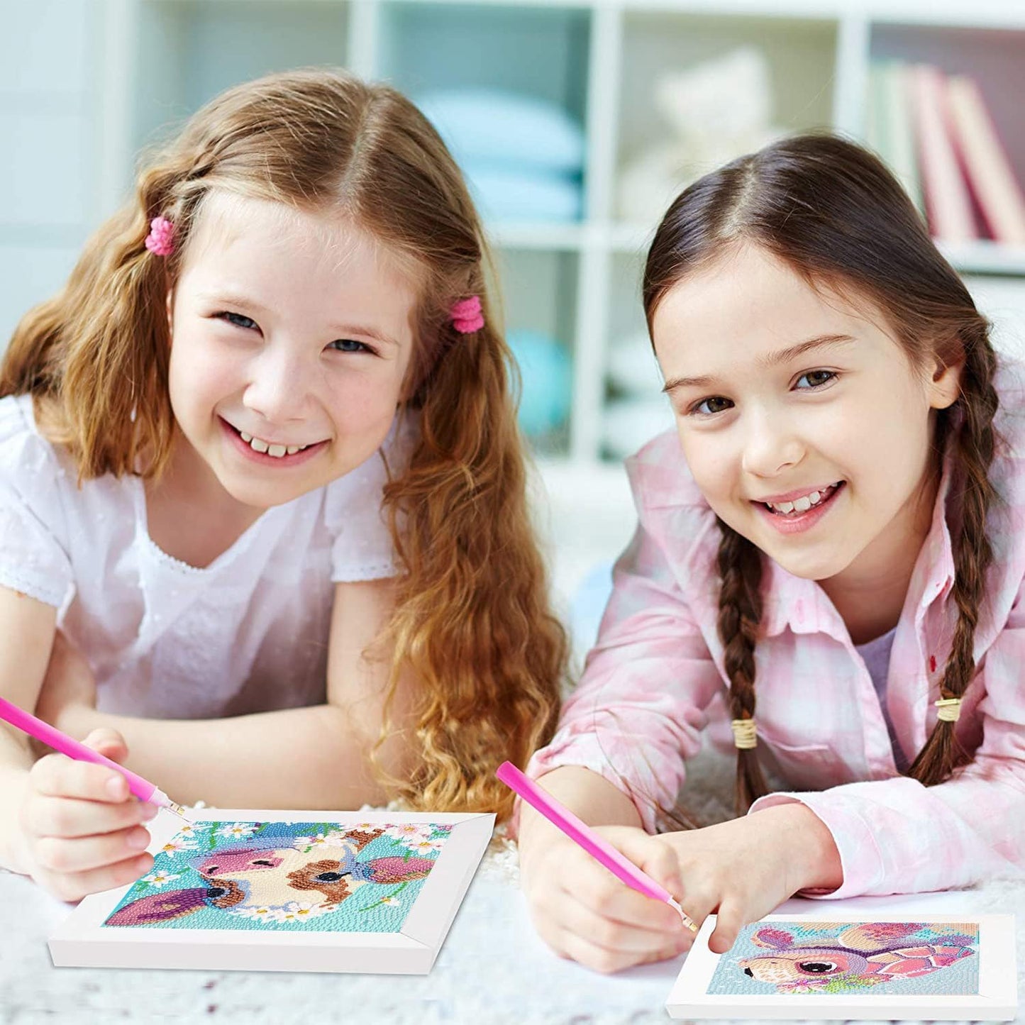 YSUNETER Diamond Painting Kits for Kids Beginner - 4 Pack DIY 5D Full Drill Diamond Art Kits for Children, Cute Animals Round Crystal Rhinestone Gem Art Crafts Home Wall Art Decor 5.9 x 5.9 Inches