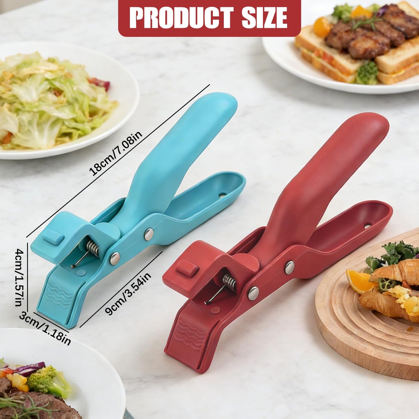 4PCS Hot Plate Gripper Tongs,Multi-Function Anti-Scald Bowl Clip,Silicone Non-Slip Hot Dish Plate Holder Tongs,Kitchen Silicone Anti Slip Clip,Kitchen Utensil for Bowls,Pans,Dishes-Microwave&Oven Safe