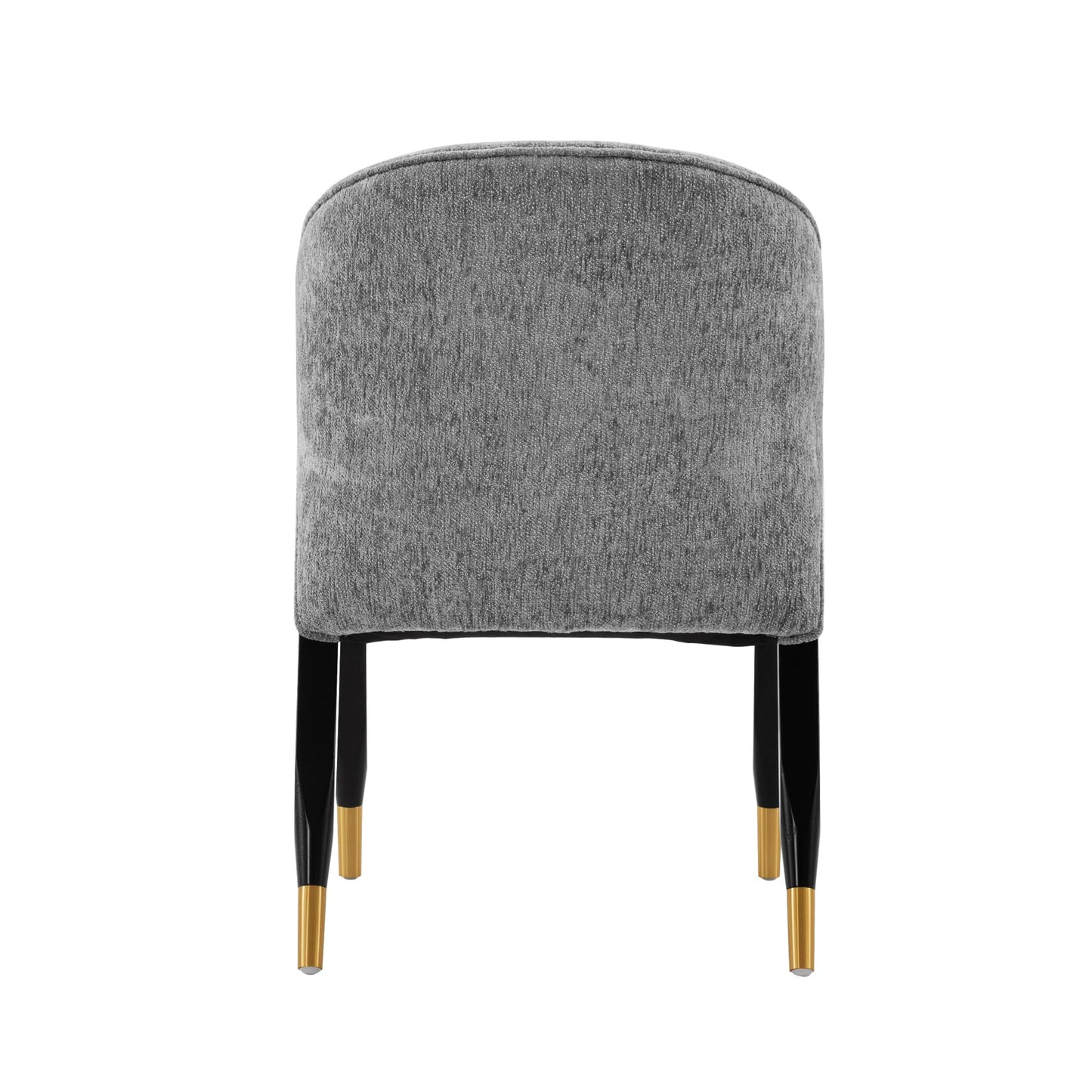 Manhattan Comfort Ola Modern Boucle Dining Chairs with High Density Foam Padding, Unique Wood Frame with Metal Gold Tips, Fully Assembled Kitchen Armchairs, Set of 2, Grey