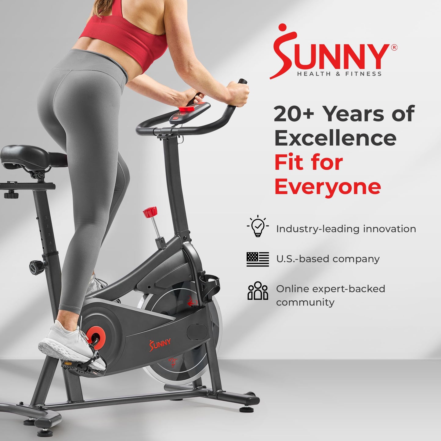Sunny Health & Fitness ACTIVE Smart Cycling Exercise Bike, Magnetic Resistance Plus 4-Way Adjustable Cushion Seat, Home Stationary Training Equipment, Free SunnyFit App Bluetooth Link – SF-B124066