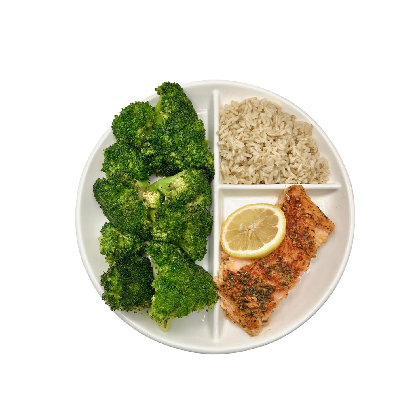 PlateRx Divided Porcelain Plate – 9-Inch Portion Control Plate for Balanced Eating – Microwave & Dishwasher Safe, White