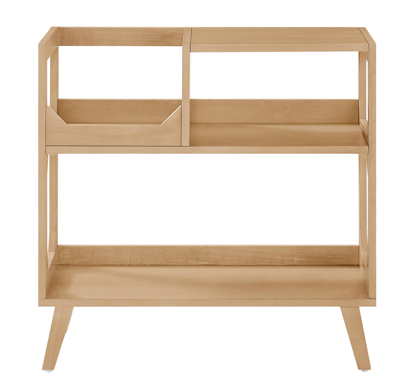 Crosley Furniture Asheville Mid-Century Modern Record Player Stand, Storage for Vinyl Records, Media Console, Natural