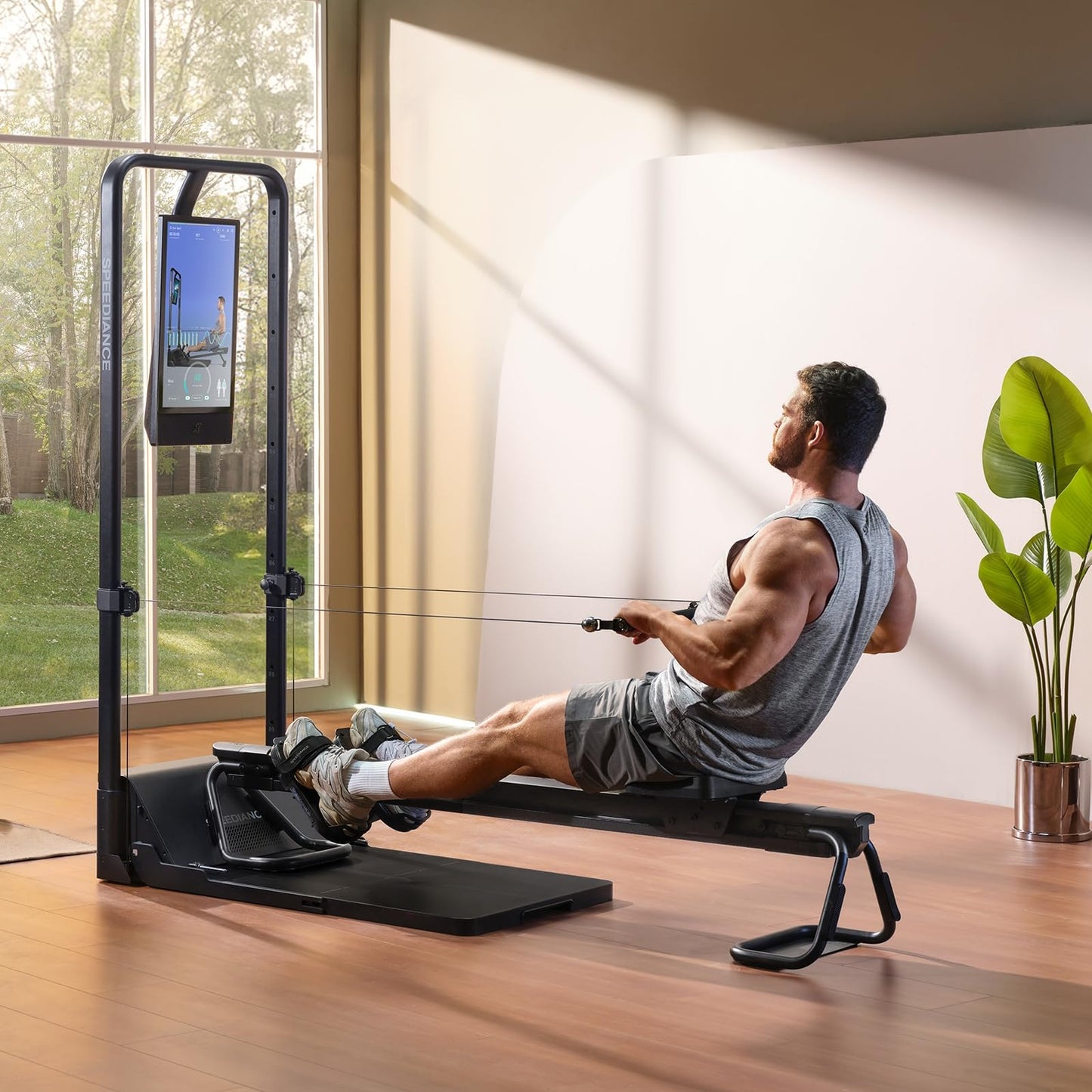 Speediance AeroRow Rowing Bench, Next Generation of Rowing Machines, Rower Attachment for Gym Monster, Home Work Out Rowing Machine, Adjustable Resistance Levels, Rowing Machine