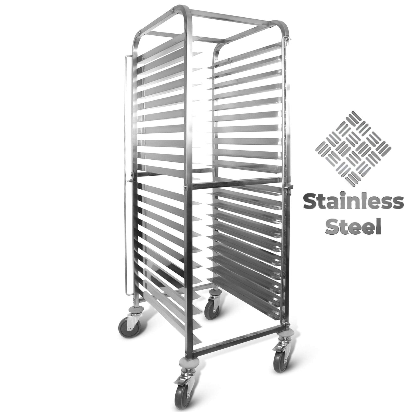 Front-Load Knock Down Bakery Rack All Stainless Steel, for Full Size Sheet Pans (1, For 20 trays)