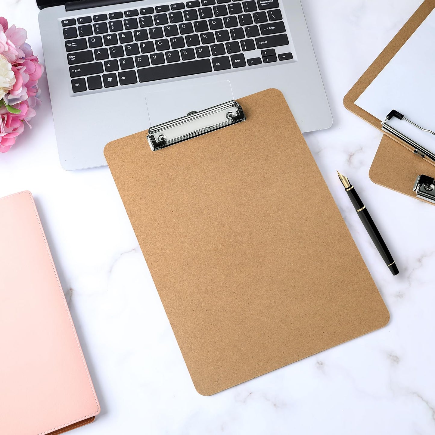 Macroclo Wood Clipboards 40 Pack, Letter Size Hardboard Clip Board 8.5x11 for Classroom, Students, Kid, A4 Standard Size 9" x 12.5" with Low Profile Clip, Office & School Supply