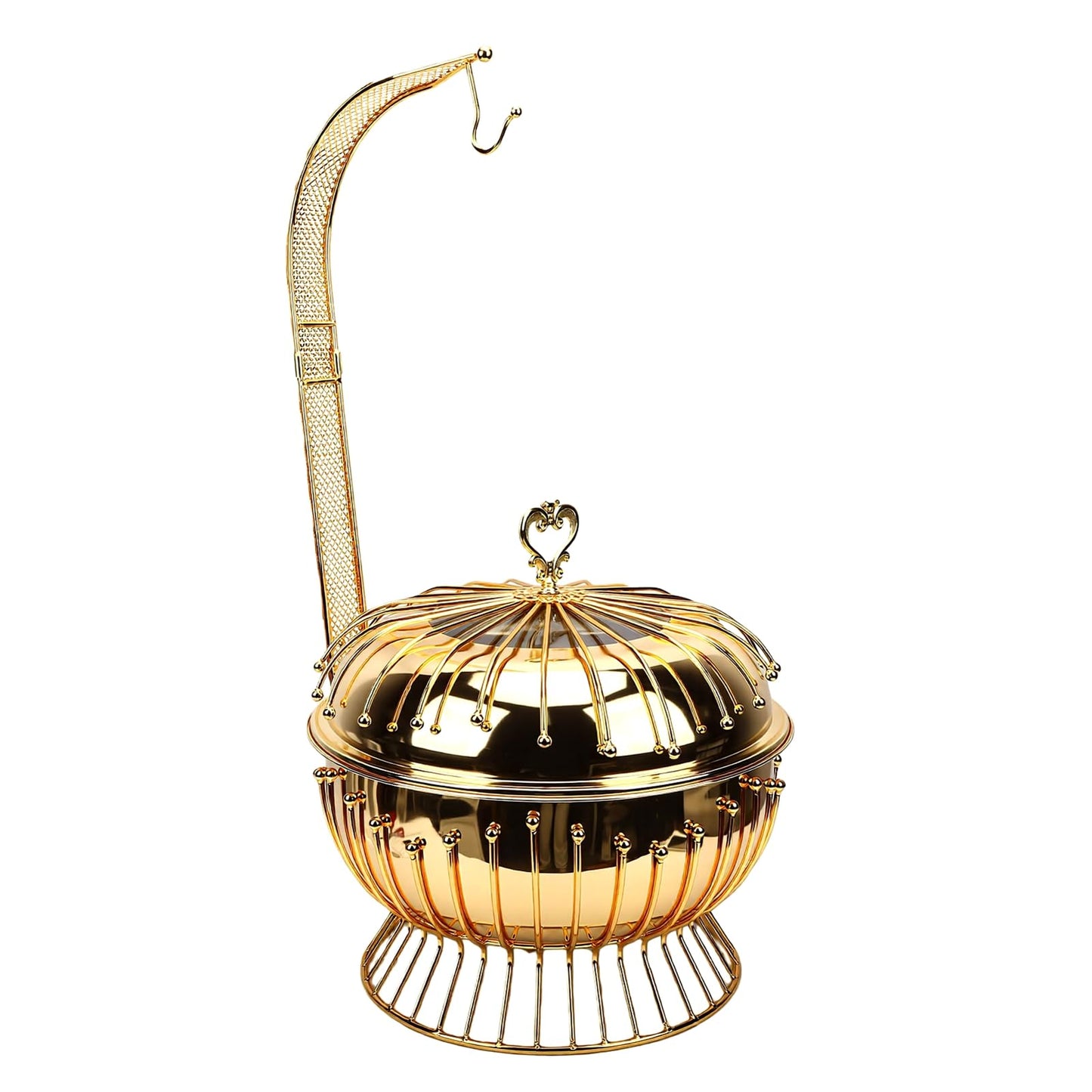 Ymiko 8L Stainless Steel Chafing Dish Hanging Lid Buffet Warmer with 5-Ply for Weddings Banquets Catering Events