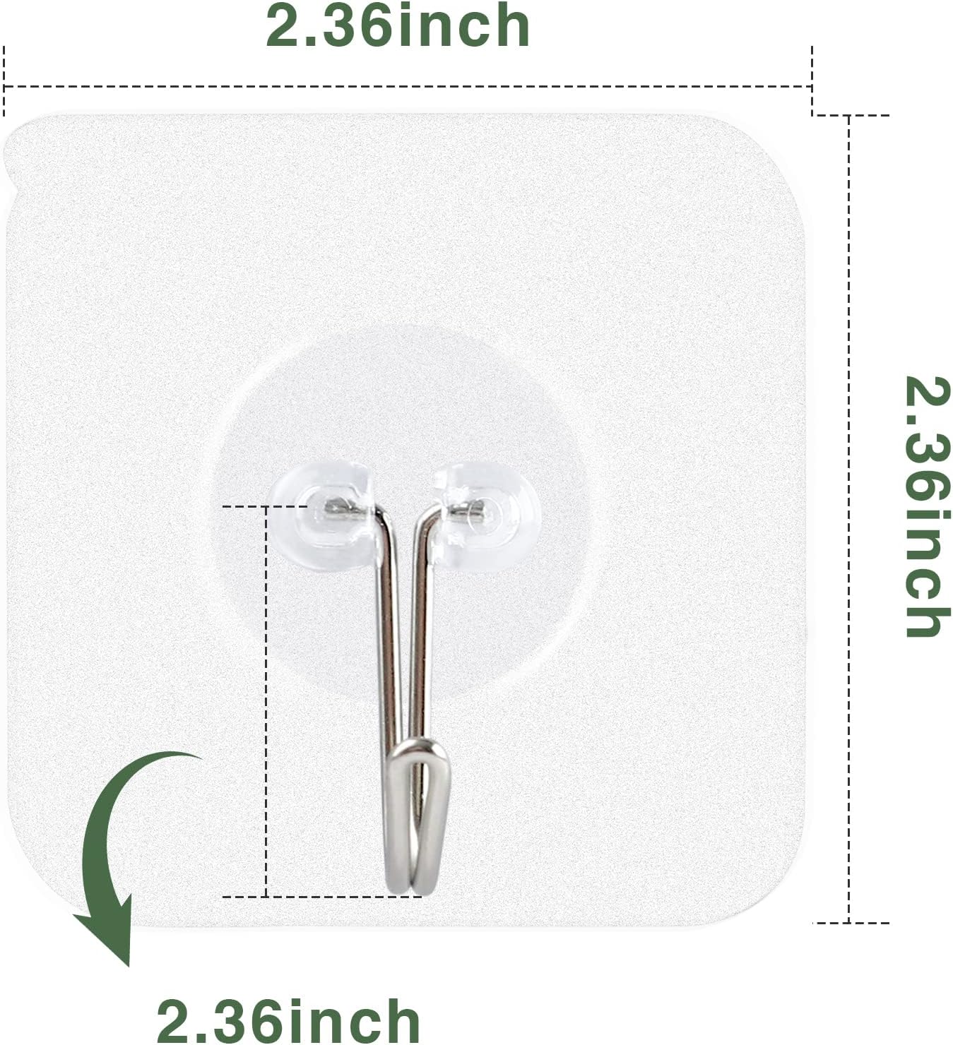 AROIC 58 Packs Adhesive Hooks for Hanging - Heavy Duty Self Adhesive Wall Hooks 20 lbs (Max)