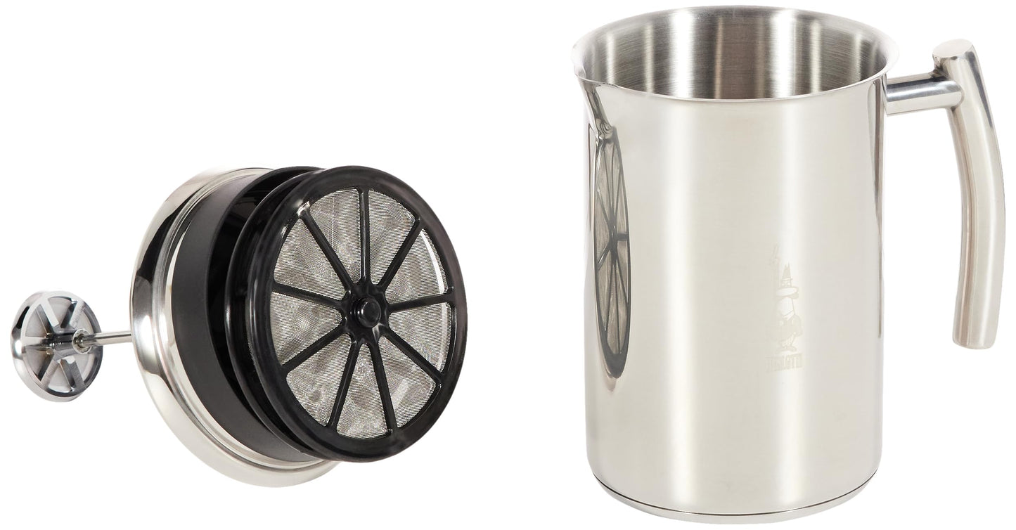 Bialetti Cappuccino Machine Milk Frother, Small, 200 milliliters, Steel
