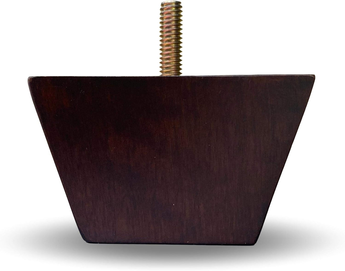 Elegant Upholstery 2" Solid Wood Small Tapered Pyramid, Walnut Finish Furniture Legs, Set of 4