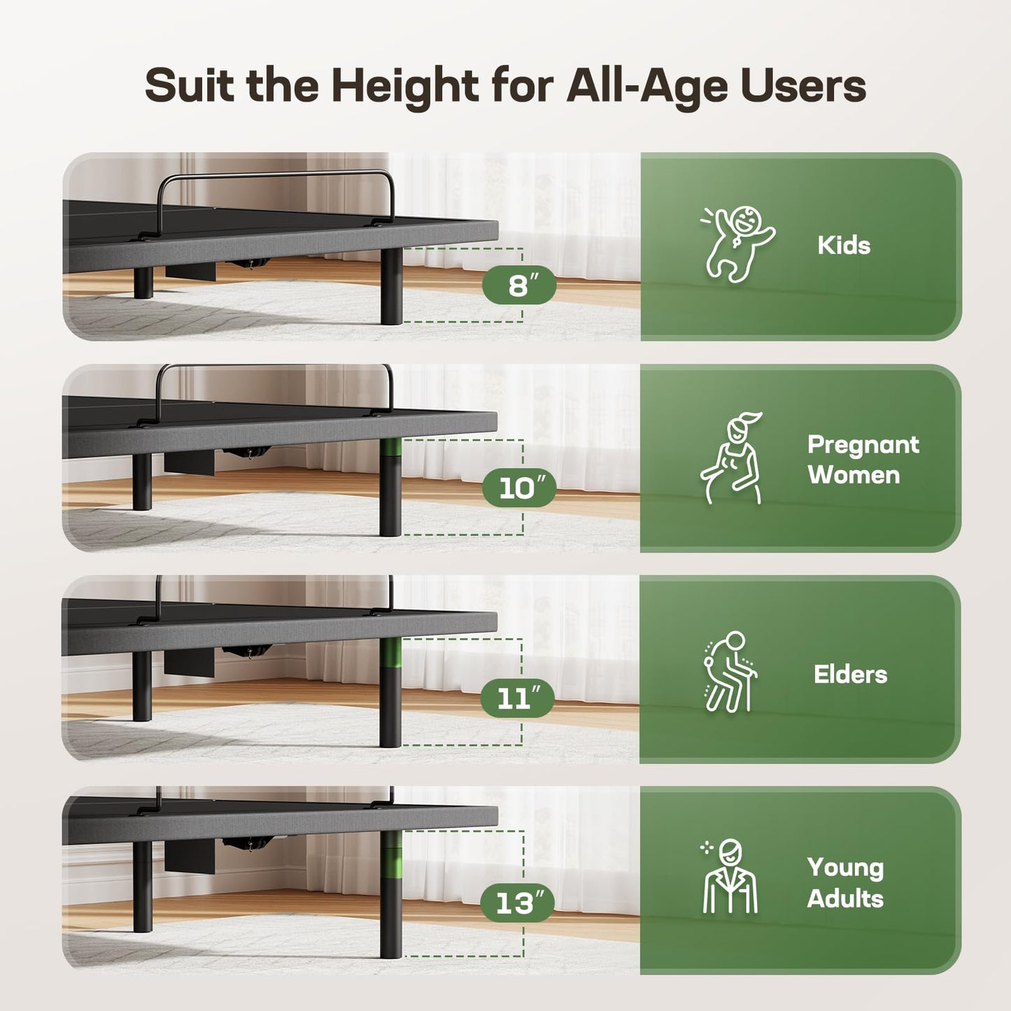 Marsail Split King Adjustable Bed Base with Wireless Remote, Dual Motor Smart Frame with Zero Gravity & Anti-Snore, 4 USB Ports & Under Bed Lighting, Quick 3-Min Setup