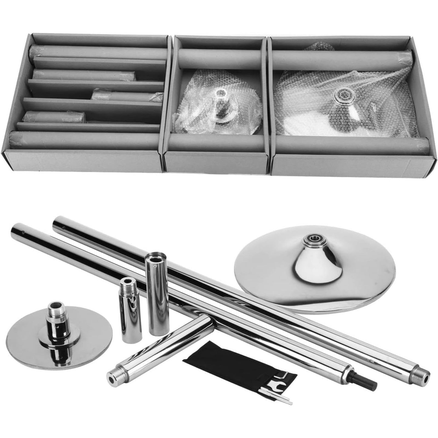 Portable Dance Pole Kit, for Home, Club, or Studio, Adjustable Height, Easy to Install, Heavy-Duty Steel Design
