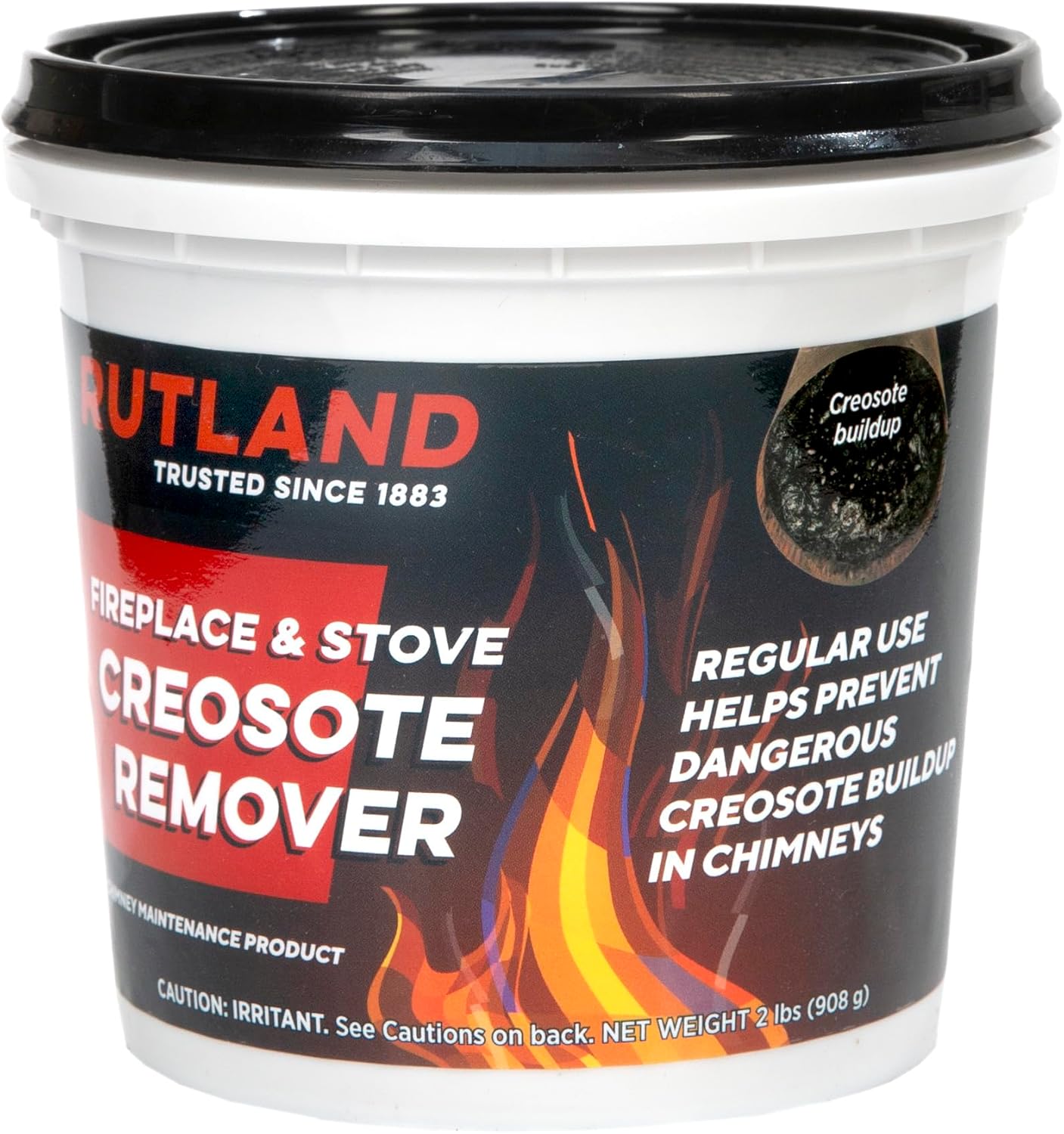 Rutland Creosote Remover, 2 lb Tub, Fireplace, Wood Stove & Chimney Cleaner
