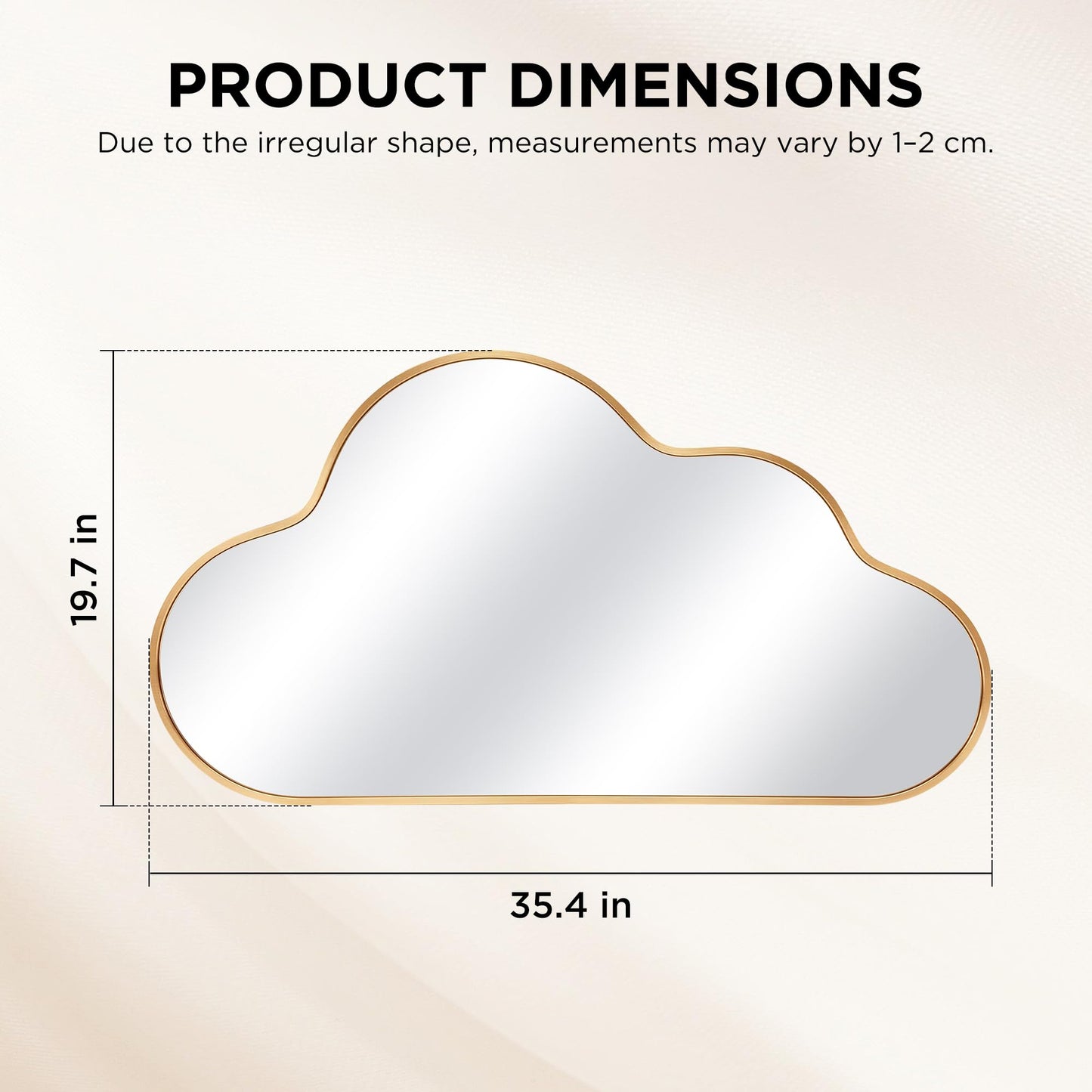 Fahomiss Decorative Cloud Wall Mirror with Frame for Kids' Room, Living Room, Hallway, Entryway
