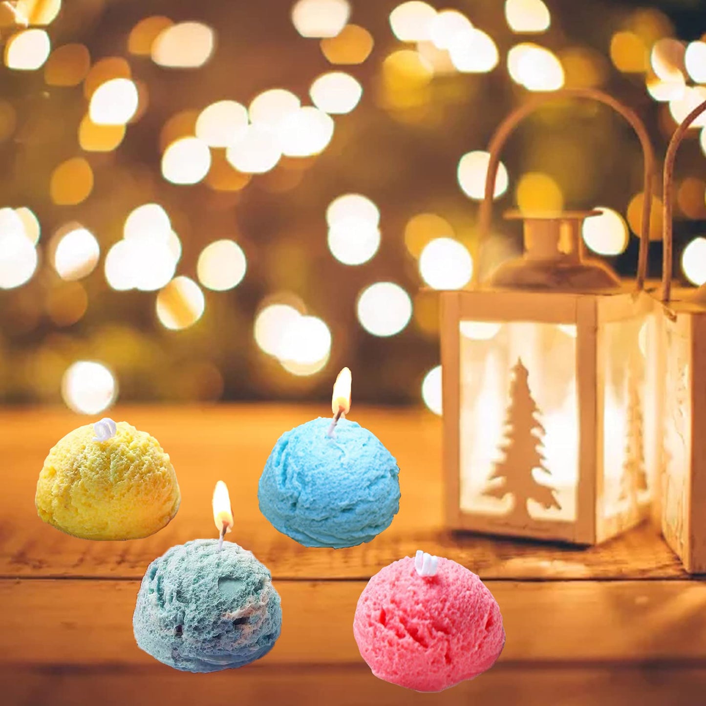 3D Ice Cream Ball Shaped Silicone Molds - Cookie & Pastry Mold for Wedding Cake, Chocolate Dessert Decor, DIY Candle & Soap Crafts, 4PCS