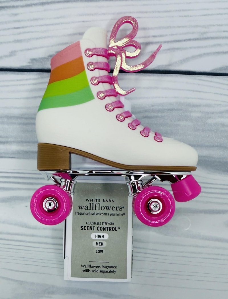 Bath and Body White Skate with Pink Wheels Adjustable Wallflowers Scent Control Fragrance Plug