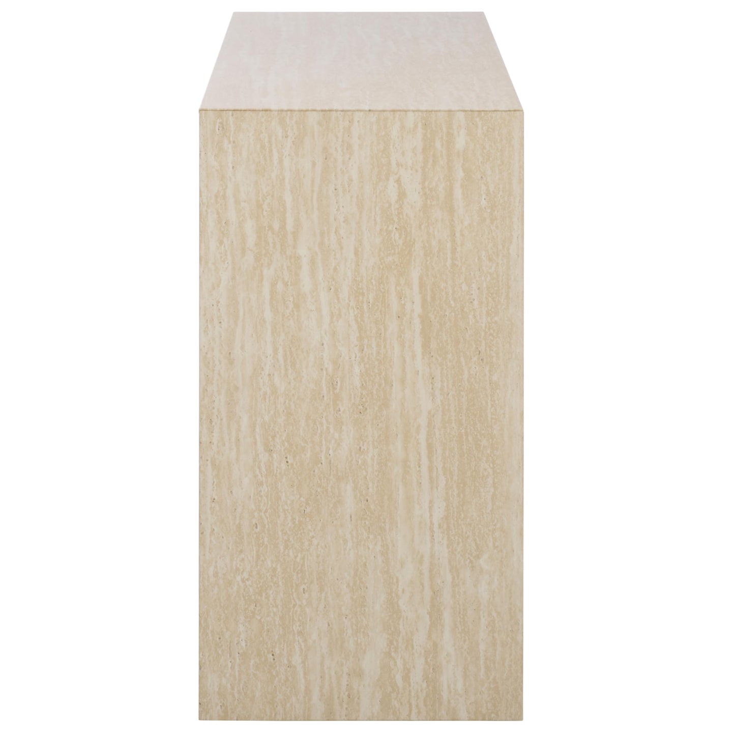 SAFAVIEH Home Collection - Woodrow Faux Travertine Console Table, Minimalist Modern Entryway Accent (CNS7005B)