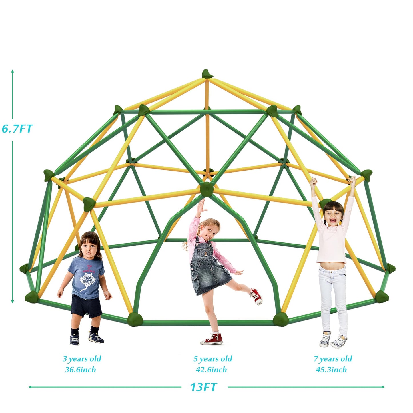 Merax 12FT Climbing Dome, Outdoor Dome Climber for Kids 3-10 Supporting 1000 lbs, Easy Assembly Playground Jungle Gym Backyard Play Equipment (12FT Climbing Dome)