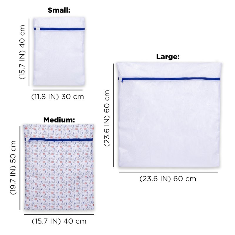 Tide Delicate Clothes Mesh Wash Bags for Wash Machine, 3 Pack (Small, Medium, and Large), Protects from Snagging, Tangling & Wear