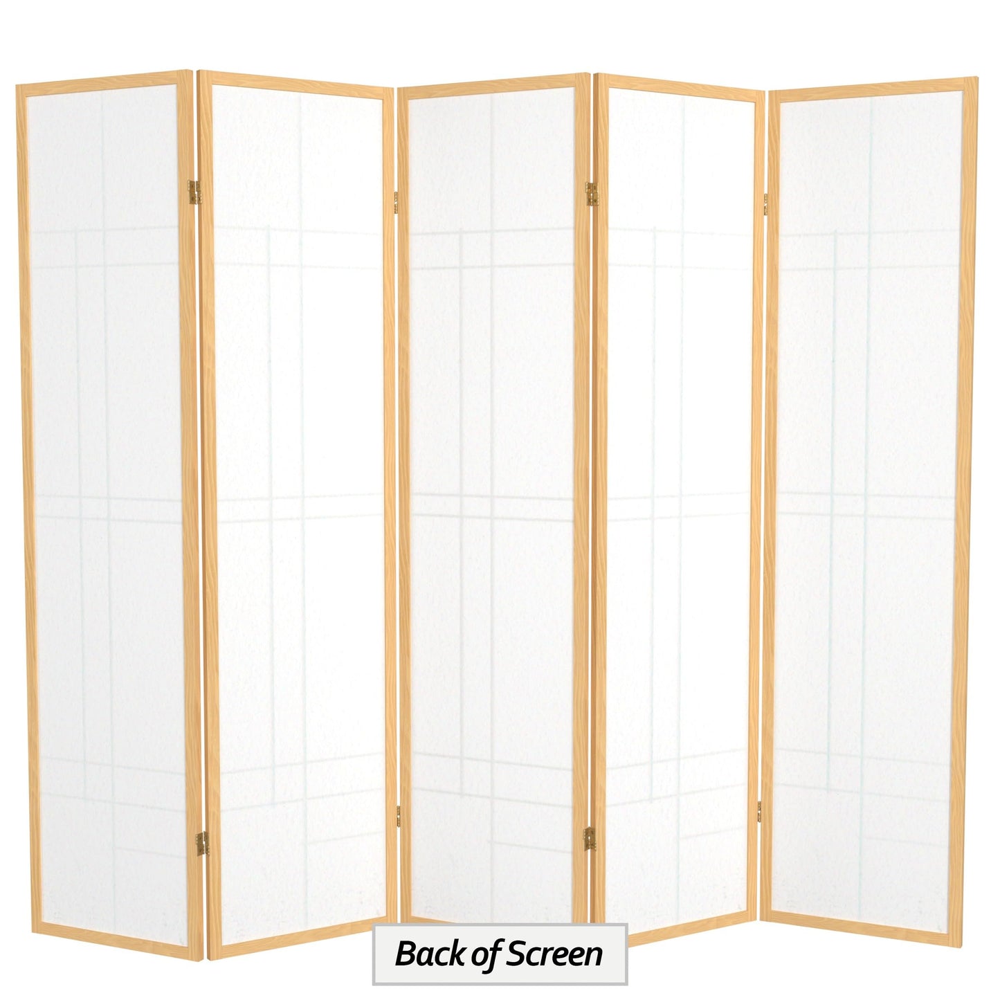 Red Lantern 6 ft. Tall Eudes Shoji Screen - Natural - 5 Panels