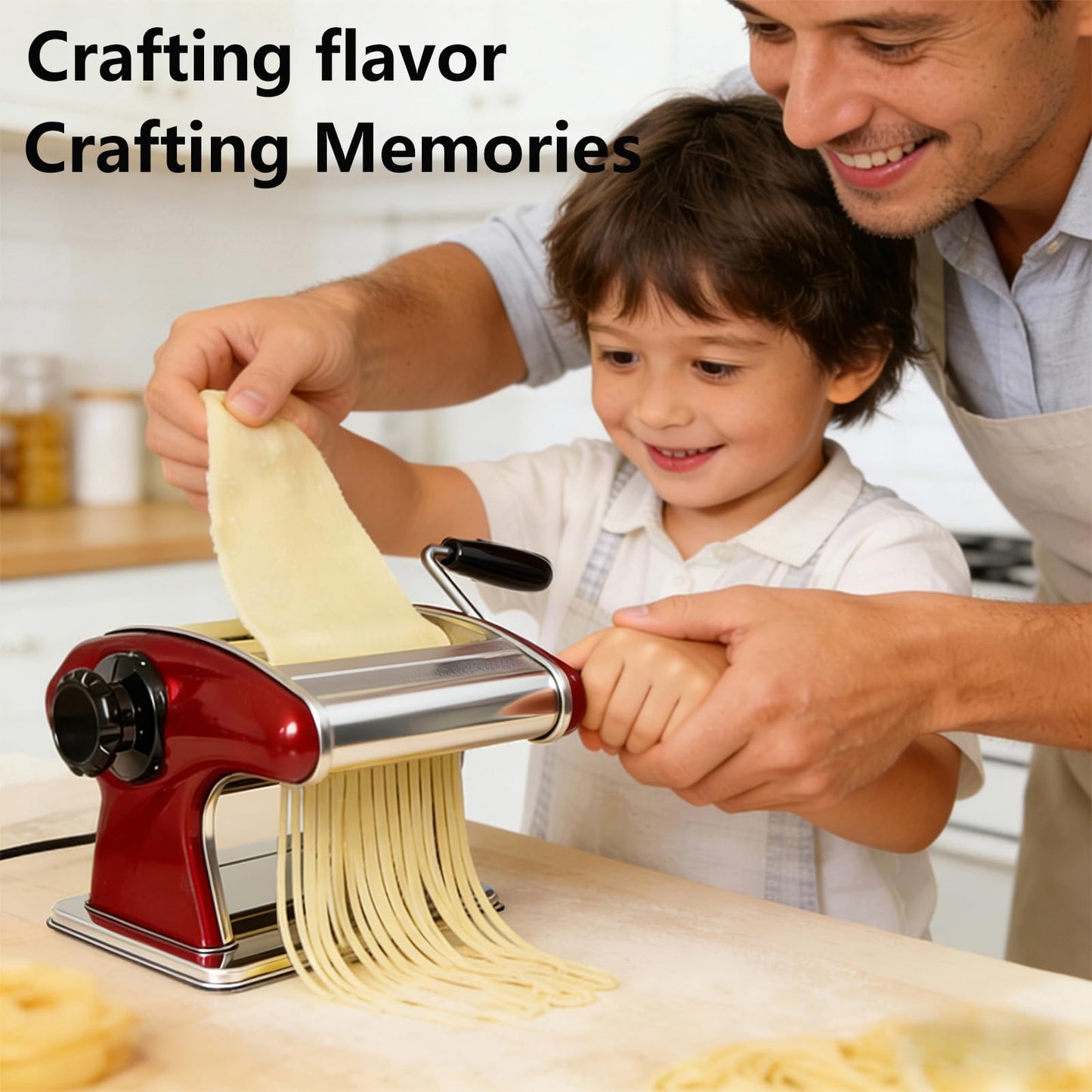 XINGYUEXUAN Pasta Maker Machine, Stainless Steel Manual Noodle Maker with 2mm & 4mm Cutters, Hand Crank for Homemade Spaghetti, Fettuccine, Lasagna & Dumpling
