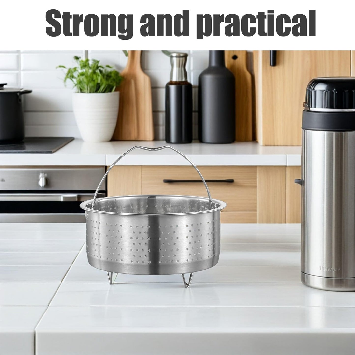 Luxshiny Multi-Use Vegetable Steamer Basket 6.88 Inch Stainless Steel Food Steaming Basket for Dumplings Seafood Eggs Corn and More