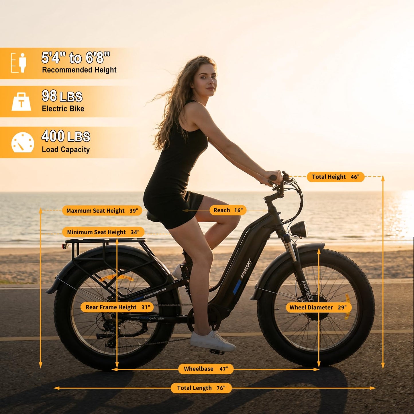 FREESKY Dual Motor Electric Bike for Adults 3500W Fast Ebike 105Miles Long Range 48V 25A Electric Mountain Bike 34MPH Dirt E Bike 26'' Fat Tire Full Suspension Electric Bicycle for Women/Man Red