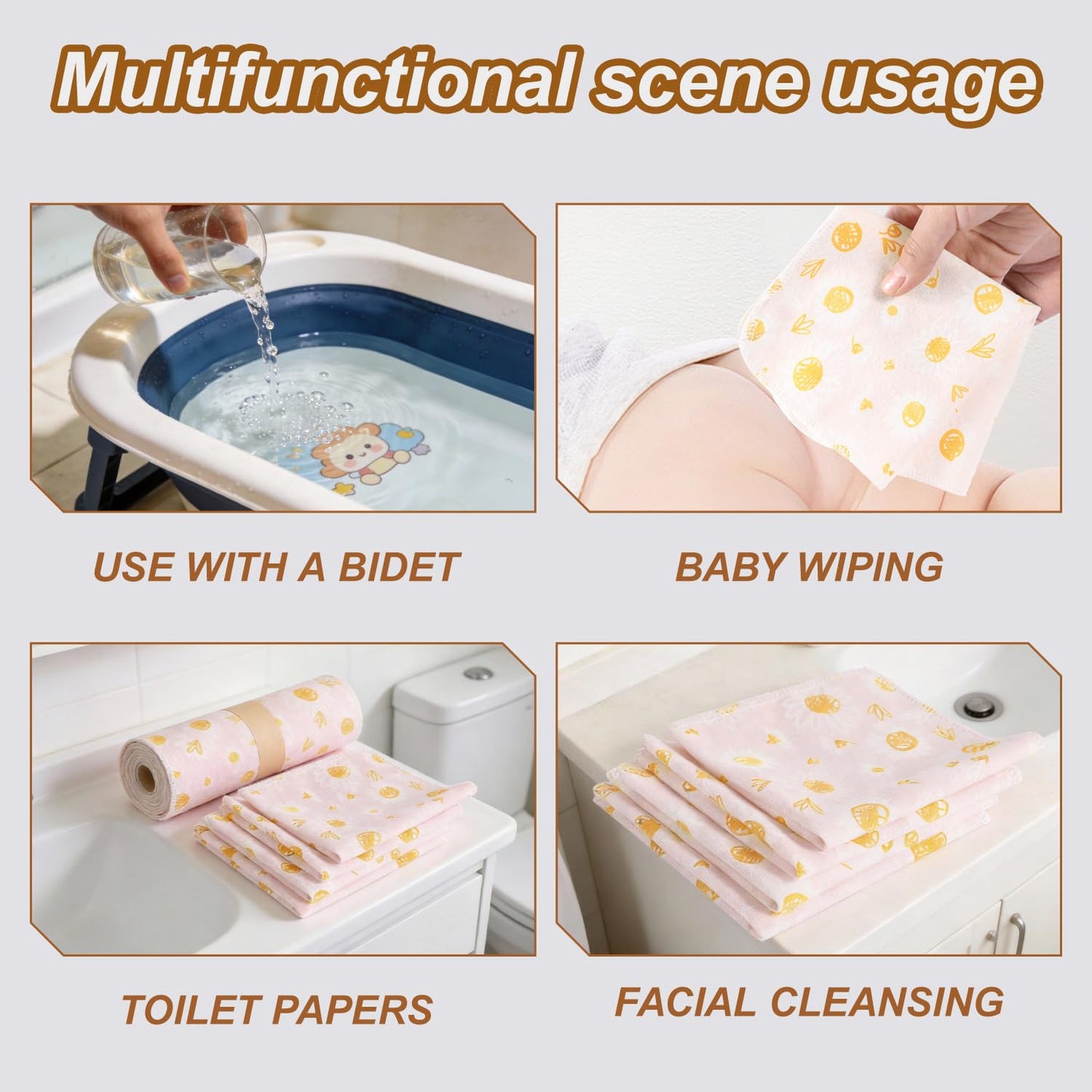 25Pcs of Multi-Color Reusable Washable Single-Layer Toilet Paper Rolls, Durable Rollable Cleaning Cloths for Daily Use and Home Cleaning
