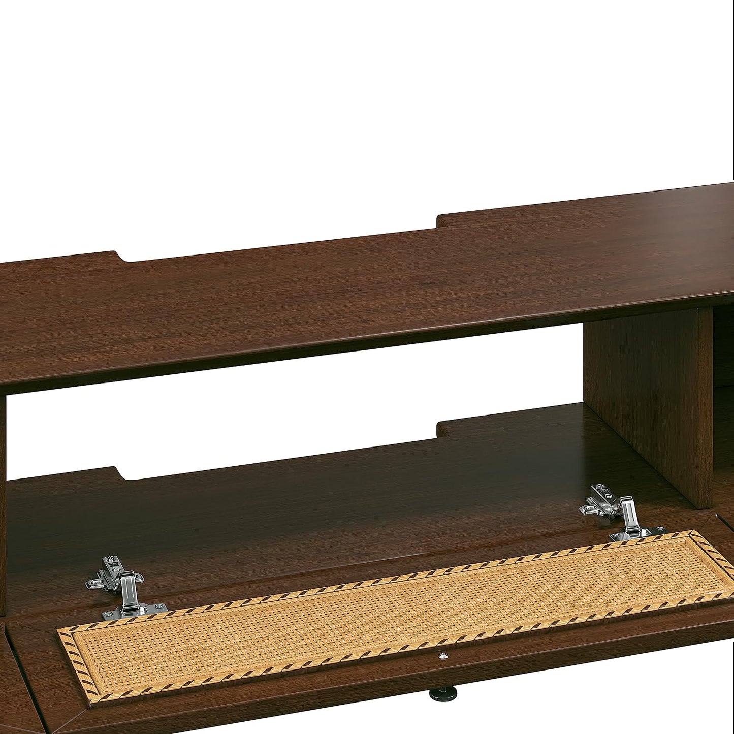 FurniNova 70'' Floating TV Stand with Rattan Doors, Wall Mount TV Console Cabinet, Fully Assembled Floating Entertainment Center, Matte Finish, Plywood Media Cabinet for Living Room