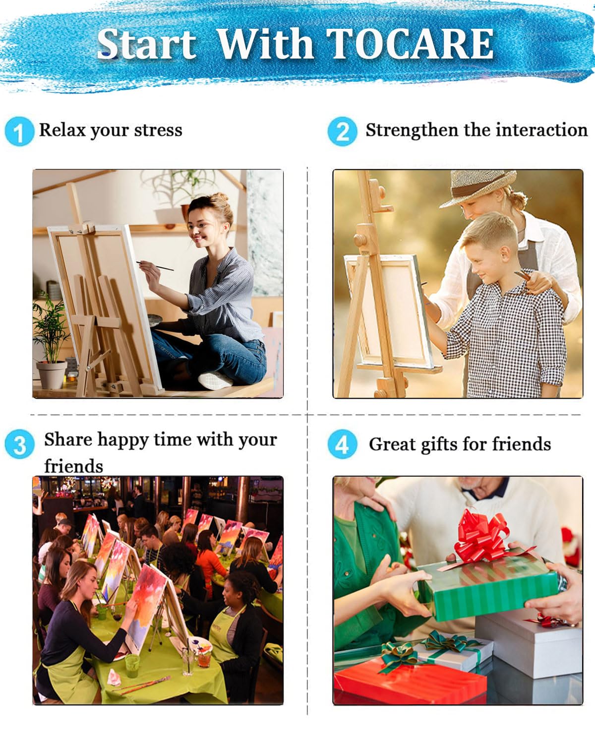TOCARE Framed Paint by Numbers Kit for Adults Beginner, 12x16Inch London Paint by Numbers with Frame,Big Ben Paint by Number Framed Canvas (Without Easel)