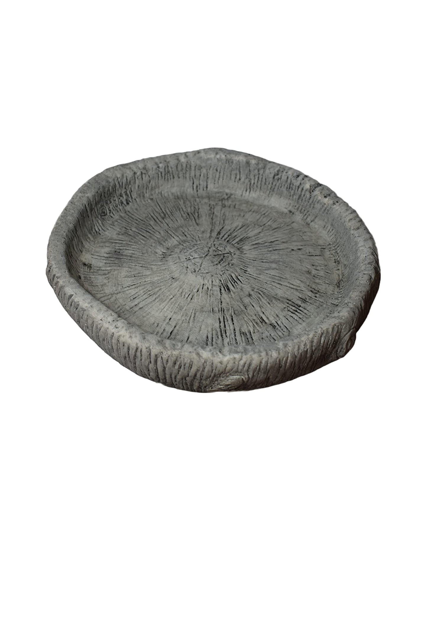 Solid Rock Stoneworks Tiny Fancy Squirrel/Wood Birdbath- Pre Aged- 24" Tall x 17" Dia