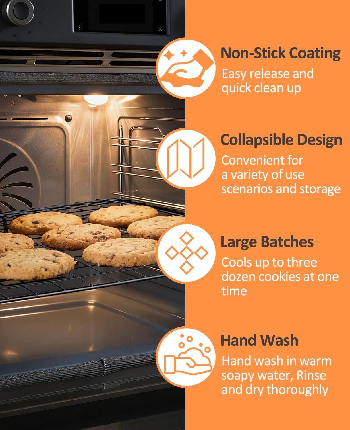 4 Tier Collapsible Cooling Rack, 2/3/4-Tier Upgraded,Adjustable & Stackable Baking Rack, 5 Modes Cooling Racks for Cooking and Baking, Roasting & Grilling Gifts for Picnic Party