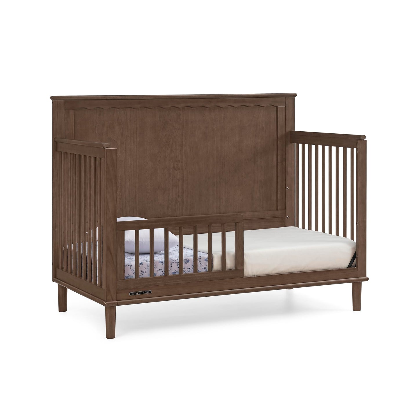 Delta Children Penelope 6-in-1 Convertible Crib - Greenguard Gold Certified, Teak Brown