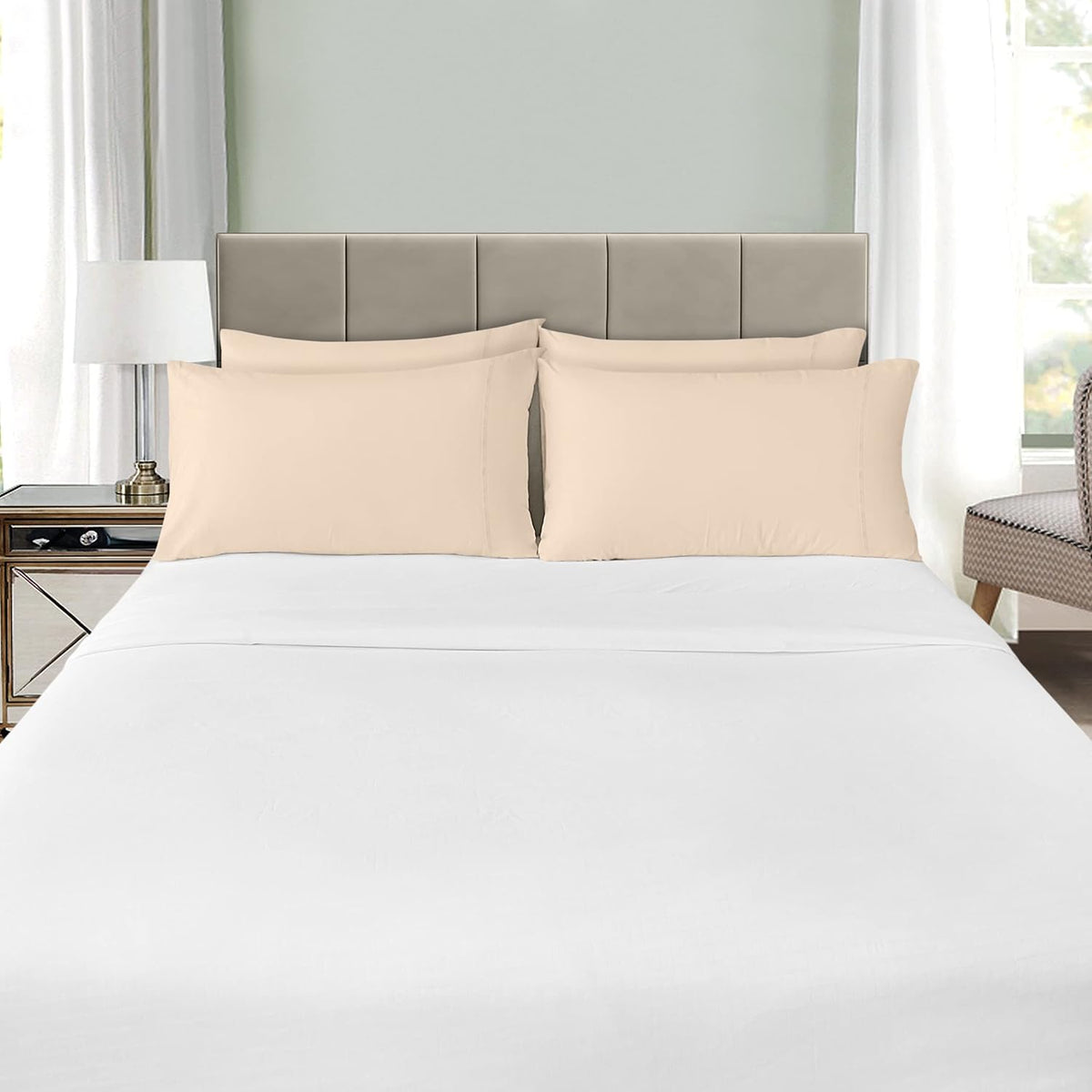 Utopia Bedding Queen Pillow Cases - 12 Pack Soft Brushed Microfiber - Fade Resistant 20 x 30 Inches (Beige)