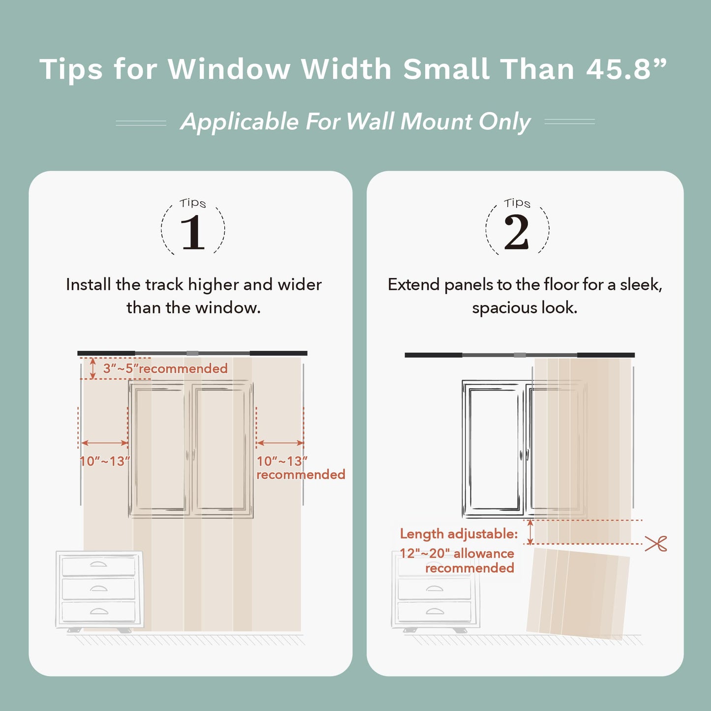 GoDear Design 99.99% Blackout Adjustable Sliding Panel Track Blinds for Sliding Glass Doors 45.8"- 86" W x 96" H, Extendable Vertical Blinds, Trimmable Natural Woven Panel, Bali Cottages