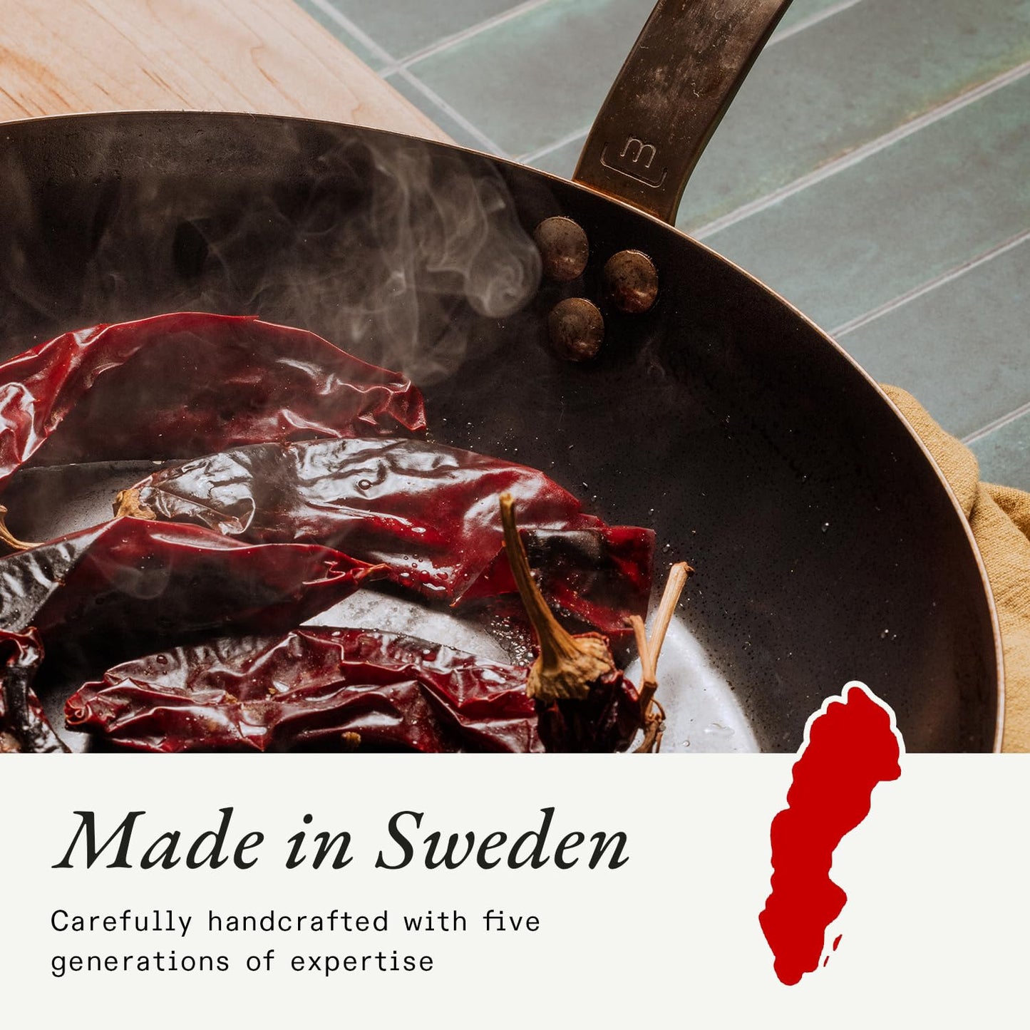 Made In Cookware - Seasoned 12" Carbon Steel Frying Pan - (Like Cast Iron, but Better) - Professional Cookware - Crafted in Sweden - Induction Compatible