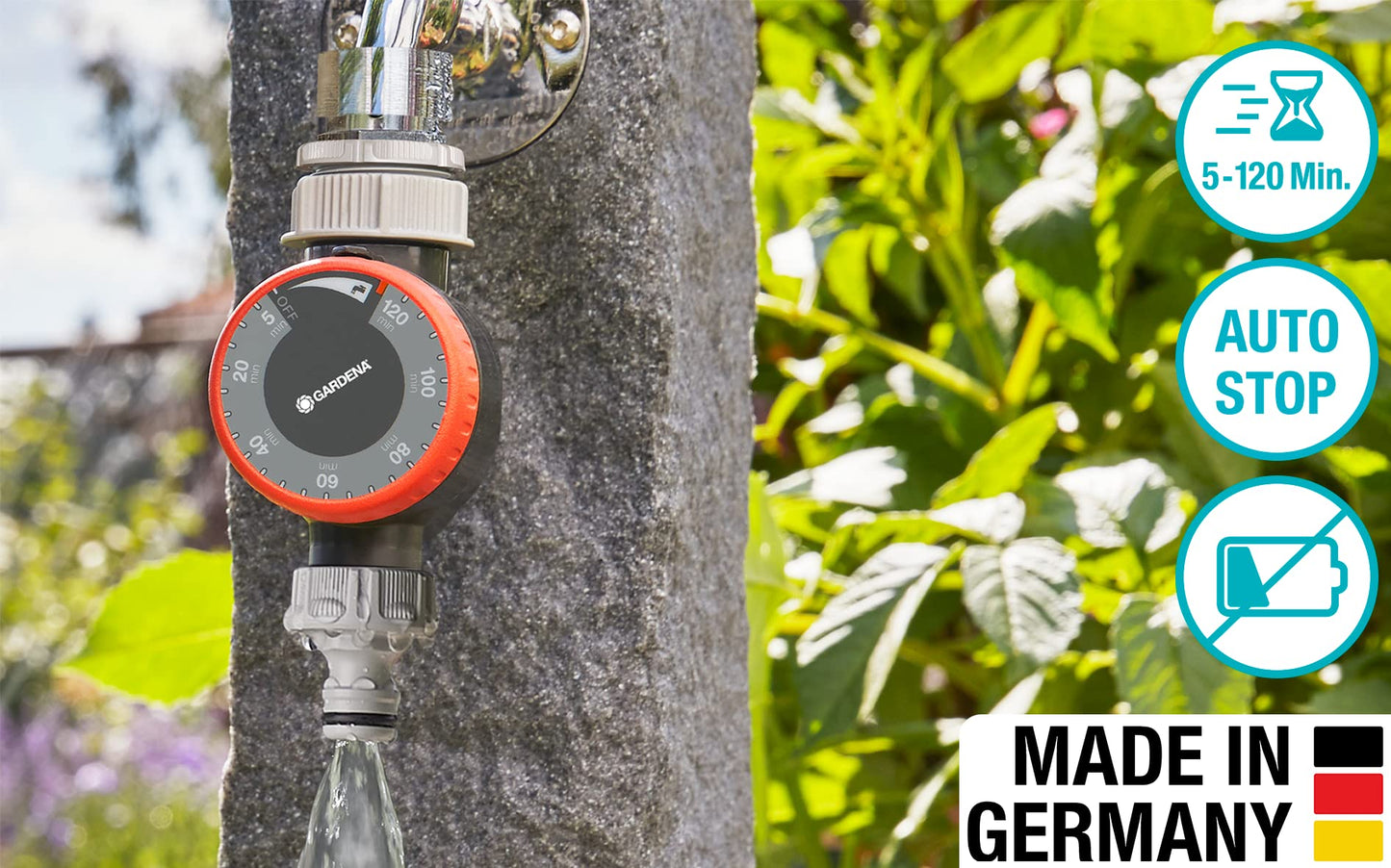 GARDENA (31169) Mechanical Water Timer with Flow Control