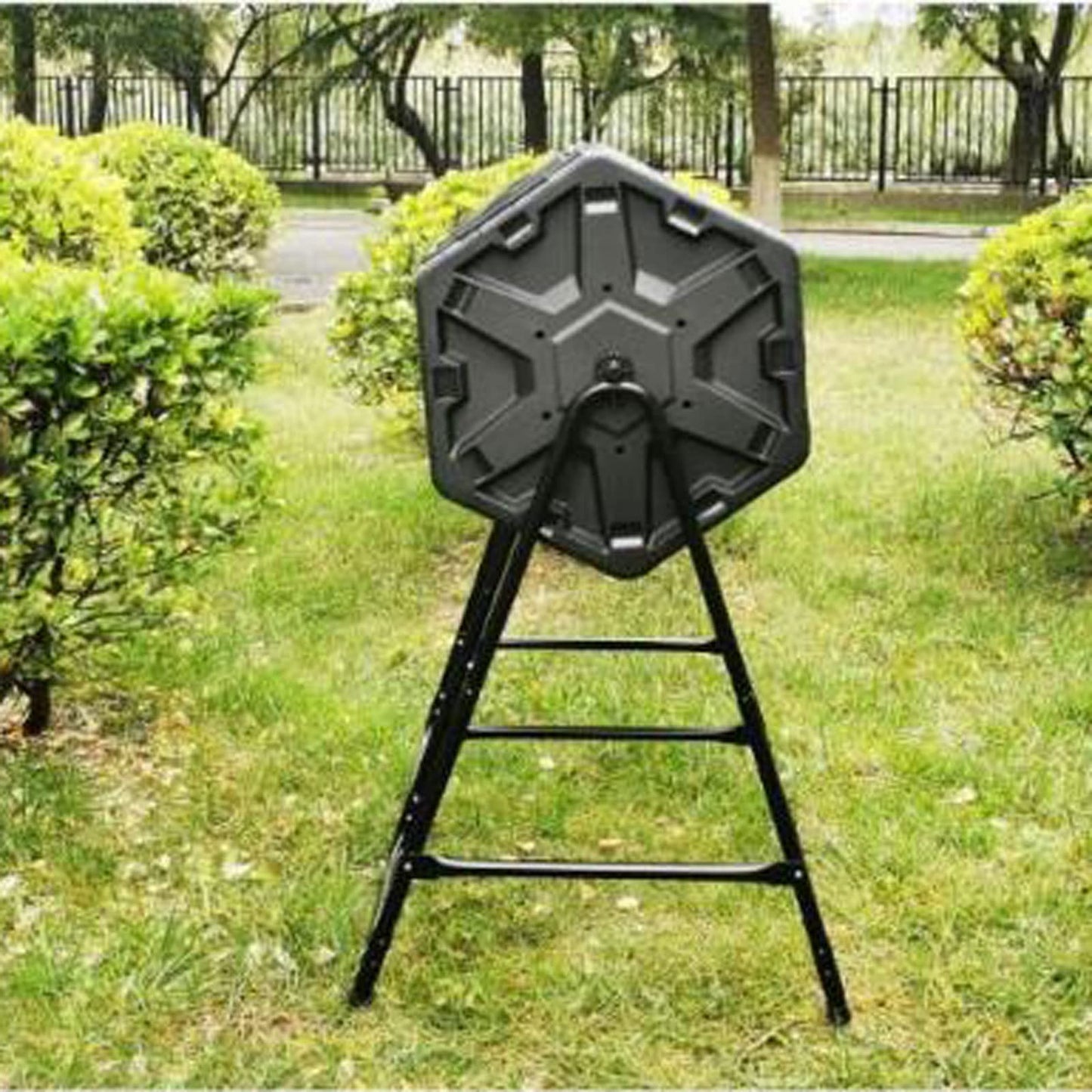 Kitchen Compost Bin, Compost Bin Tumbling Composter Rotating w/ 2 Doors Compost Bin, Dual Chamber All Season Heavy Duty Outdoor Gardening Composting Tumblers Garden Yard (140L/37 Gallon, Black) ,Indoo