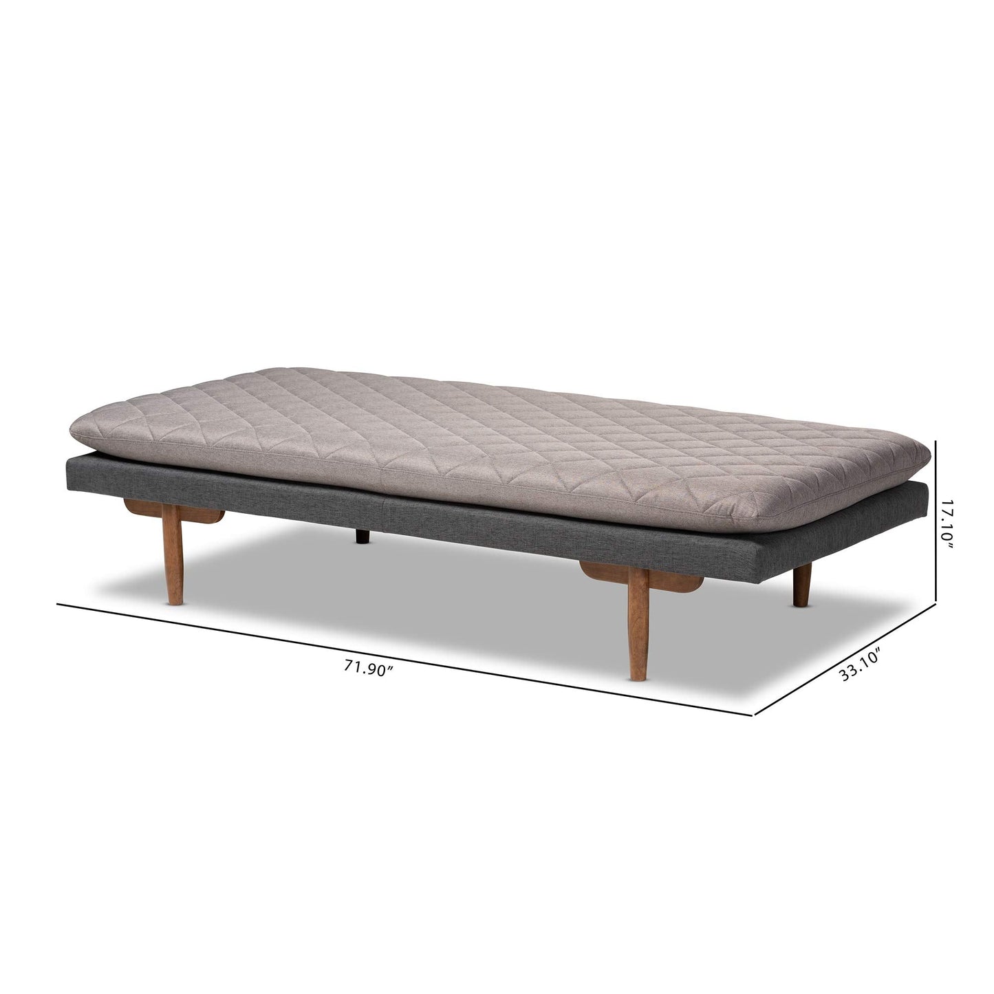Baxton Studio Daybed, Single, Grey/Walnut